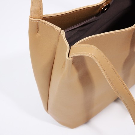 Bag Women's Tout on the valve, beige color-4