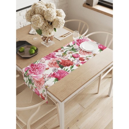 The path on the table “Warm shades of roses”, oxford, size 40x145 cm