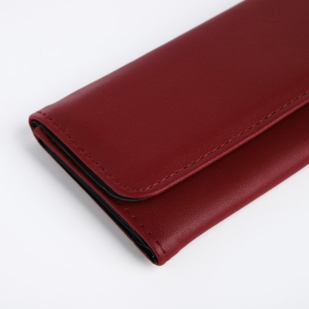 Women's wallet on a magnet, burgundy color-2