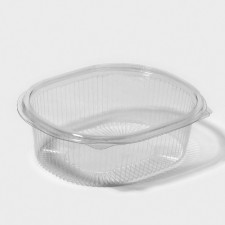 A plastic disposable container with an insoluble lid, RKS-750, 750 ml, 17.6 × 14.7 × 6.4 cm, 420 pcs/pcs