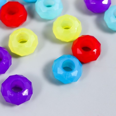 Beads for creativity plastic "Crystal ring with faces" matte 20 grams 0.8x1.4x1.4 cm-1