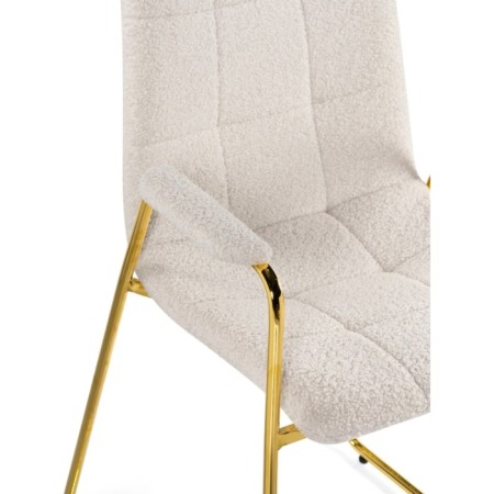 Stool on the Lana Metal Carcass Metal/Building Fabric, Gold/White 57x56x88 cm-6