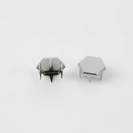 Holnita "hexagon", 10 × 10 mm, 4 mounts, 50 pcs, silver color-1