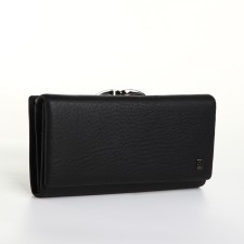 Women's wallet on a magnet, black color