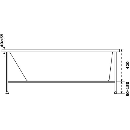AZARIO Bath frame "Tenza"/"Bali" A pivotible 170x70 cm/170x75 cm-1