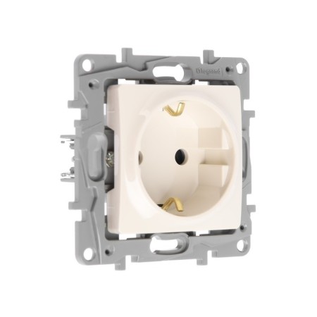 LEGRAND ETIKA socket, 16 A, single, hidden, with salary, with curtains, ivory