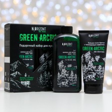 Gift set H2orizont Green Arctic: 2 in 1 shampoo, 500 ml + balm after shaving, 150 ml