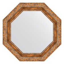 Mirror in the baguette frame, vignette antique bronze 85 mm, 60x60 cm