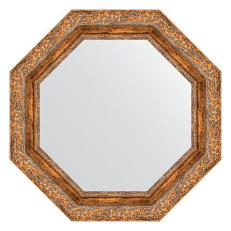 Mirror in the baguette frame, vignette antique bronze 85 mm, 60x60 cm