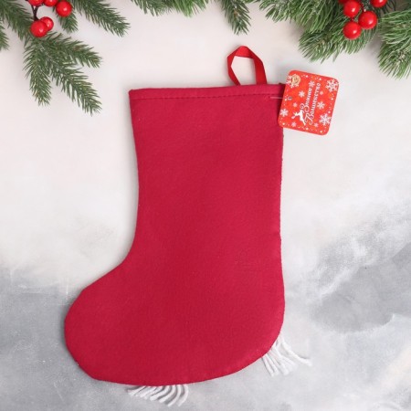 Soft suspension "sock - Santa Claus in a long cap" 18x27 cm, green -red-2