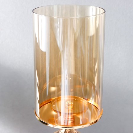 Summary metal, glass for 1 candle "Mirage" gold with black 55x14x23 cm-2