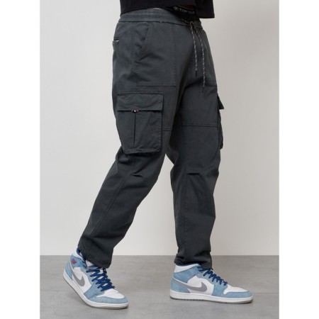 Cargo jeans men, size 44, dark gray color-5