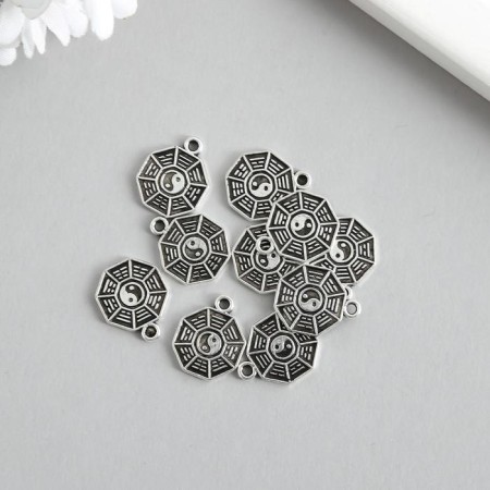 Decor for creativity Metal "Jingle Yin-Yang" silver 1.5x1.3 cm-1