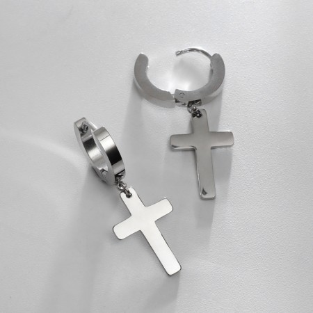 Earrings Metal Xuping cross classic, color silver-1