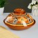 Set for pancakes 7 items: 1 pc. Pancake, 6 pcs. plates, with painting, peach