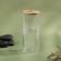 Organizer for storing cotton sticks and disks "Bamboo", with a lid, 2 removable sections, 7 × 18.5 cm, in a cardboard box, a transparent color