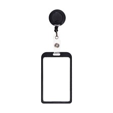 Badge carman vertical external 96*56mm, orally 85*54mm, metal, black, roulette 40cm