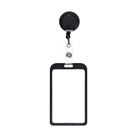 Badge carman vertical external 96*56mm, orally 85*54mm, metal, black, roulette 40cm
