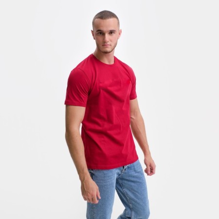 T -shirt male, red color/print mix, size XL