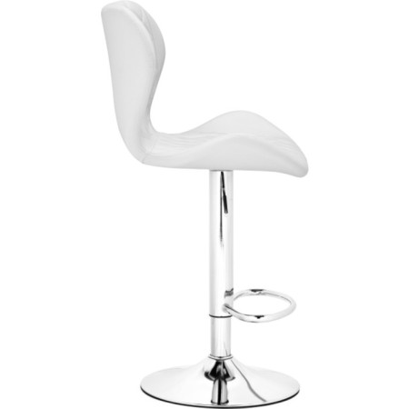 Barrier stool Porch metal/eco -leather, chrome/white 48x47x91 cm-2