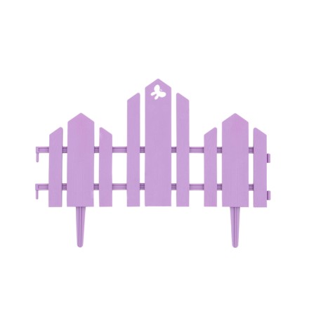 Decorative fence, 25 × 170 cm, 5 sections, plastic, lilac, "wonderful garden"-8