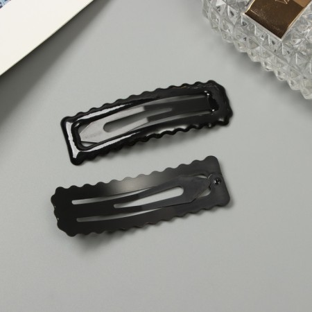 Invisible hair "Enico" (set 2 pcs) classic straight, 6.5 cm, black-2