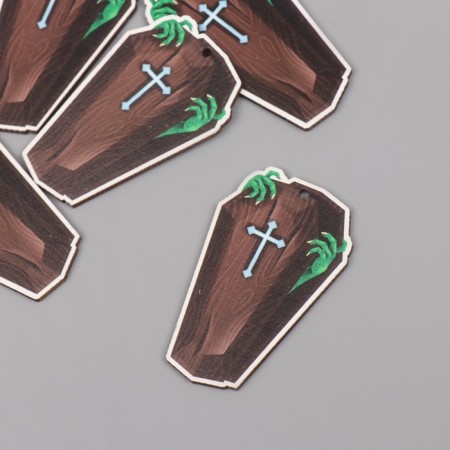 Decor for creativity wood "coffin" set of 5 pcs 5.5x3.4x0.3 cm