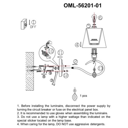 Wall lamp (sconces) molinella e14 60W-6