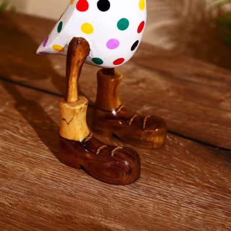 Souvenir "Duck in multi -colored peas" wood 27 cm-3