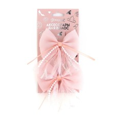 Hair clip, bow 7.5 cm, 2 pcs. Princesses