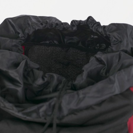 Tourist backpack, TAIF, 90 l, cord department, outer pocket, 2 side nets, black color/cherry-3