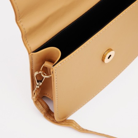 Bag's bag with lightning, long belt, beige color-2