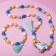 Set of children's “chosen” 2 subjects: beads, bracelet, unicorn, with brushes, colored