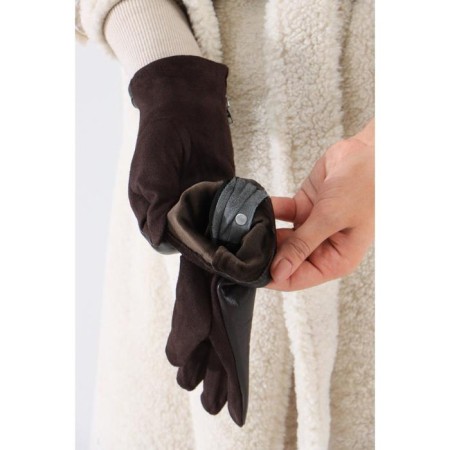Gloves are female, dimensionless, without insulation, brown color-2