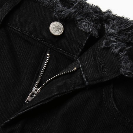 Denim shorts, black color, size 40 (34)-2