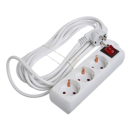 Luazon Lighting extension cord, 3 sockets, 5 m, 6 A, 1300 W, 3x0.75 mm2, s/k, with excavation, b-1