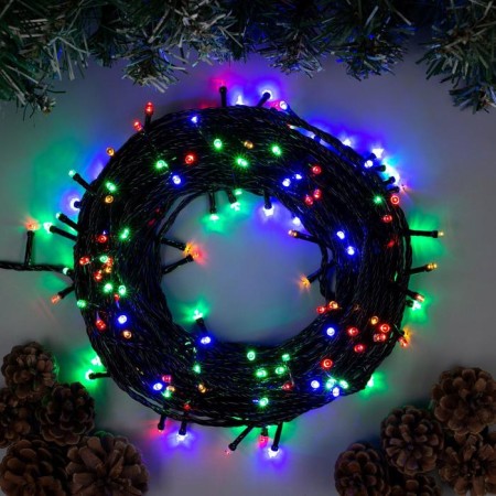 Garland "thread" 20 m, IP20, dark thread, 200 LED, glow of multi, 8 modes, 220 V