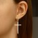 Earrings Metal "Crosses" duet, color silver