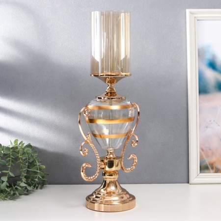 Summary metal, glass per 1 candle "Extraordinary Cup" Gold 55x14x23 cm-2