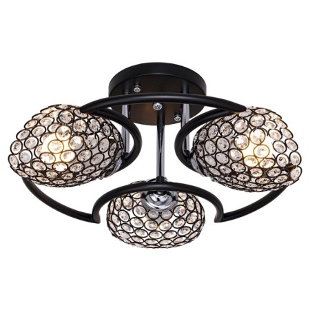 Steel light lamp 33916/3bk+CR BK+CL, 3x60W, E27, 20x42x42 cm, chromium color-1