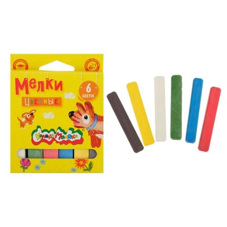 Color crayons in a set of 6 pieces, "kalyak-little", square