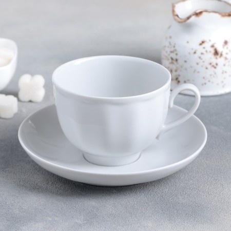 Tea pair of porcelain "grenade", 250 ml, cup D = 9.2 cm, bdudets d = 15 cm