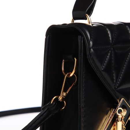 Women's bag on a valve, a lightning department, 22x14 x 7 cm, black color-7