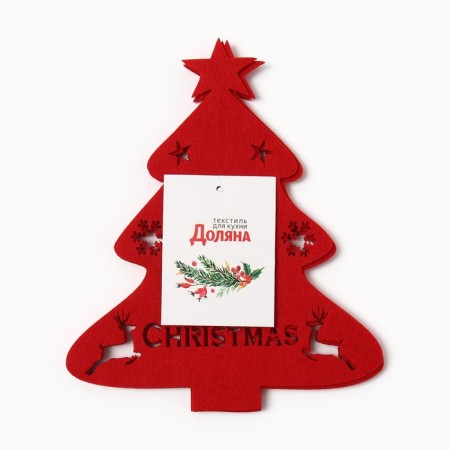 A set for the decor of the dining rooms "Christmas tree" 4pcs centered. 20x17cm 100%p/e, felt-3