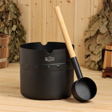 Set for bath 2 in 1: bucket 5l and bucket, powder coating, black v-b125
