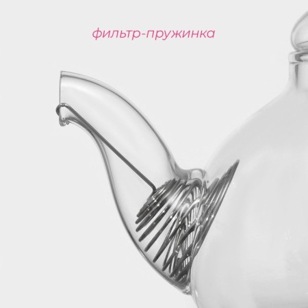 Glass teapot with a metal sieve of the Elegy, 600 ml-1