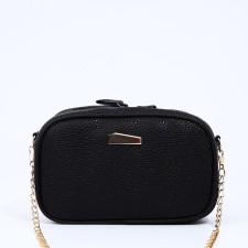 Bag Cross-Bodi with a zipper, black color