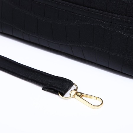 Bag Cross-Bodi with a zipper, black color-5