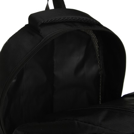 Youth backpack from textiles on lightning, 5 pockets, black/green color-5
