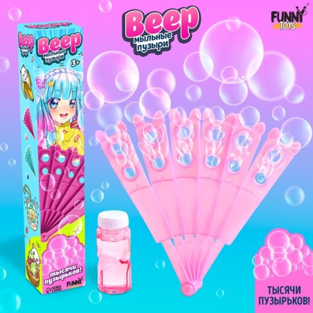 Soap bubbles "fan" pink